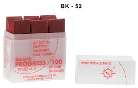 Артикулационна хартия Bausch 100 микрона(µ) с прогресивно оцветяване, червена