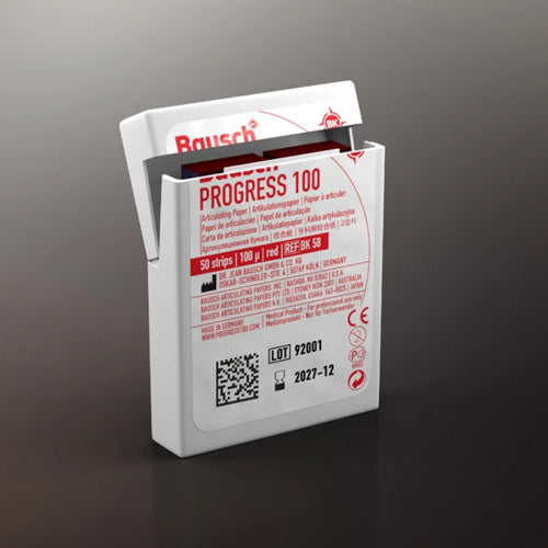 Артикулационна хартия 100 микорна(µ), предварително изрязани ленти, червена